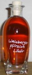 Weinbergspfirsich-Likör mit Flasche